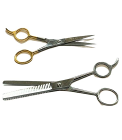 Ice Tempered Gold Barber Stainless Scissors Single Teething