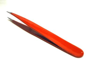 Eyebrow Plunker Tweezers Pointed Tip Red Color