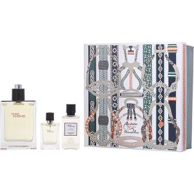 TERRE D'HERMES by Hermes EDT SPRAY 3.3 OZ & AFTERSHAVE LOTION 1.35 OZ & EDT SPRAY 0.42 OZ MINI