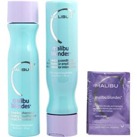 Malibu Hair Care by Malibu Hair Care SET-MALIBU BLONDES ENHANCING KIT WITH SHAMPOO 9 OZ & CONDITIONER 9 OZ & HAIR REMEDY 0.17 OZ (4 PACKETS) - U