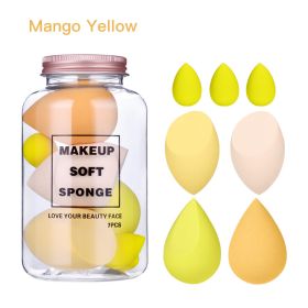 7Pcs Makeup Sponge Set Face Beauty Cosmetic Powder Puff for Foundation Cream Concealer Make Up Blender Tools Sponge ÐºÐ¾ÑÐ¼ÐµÑ‚Ð¸ÐºÐ° (Color: Mango Yellow)