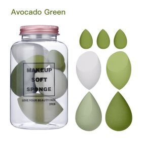 7Pcs Makeup Sponge Set Face Beauty Cosmetic Powder Puff for Foundation Cream Concealer Make Up Blender Tools Sponge ÐºÐ¾ÑÐ¼ÐµÑ‚Ð¸ÐºÐ° (Color: Avocado Green)